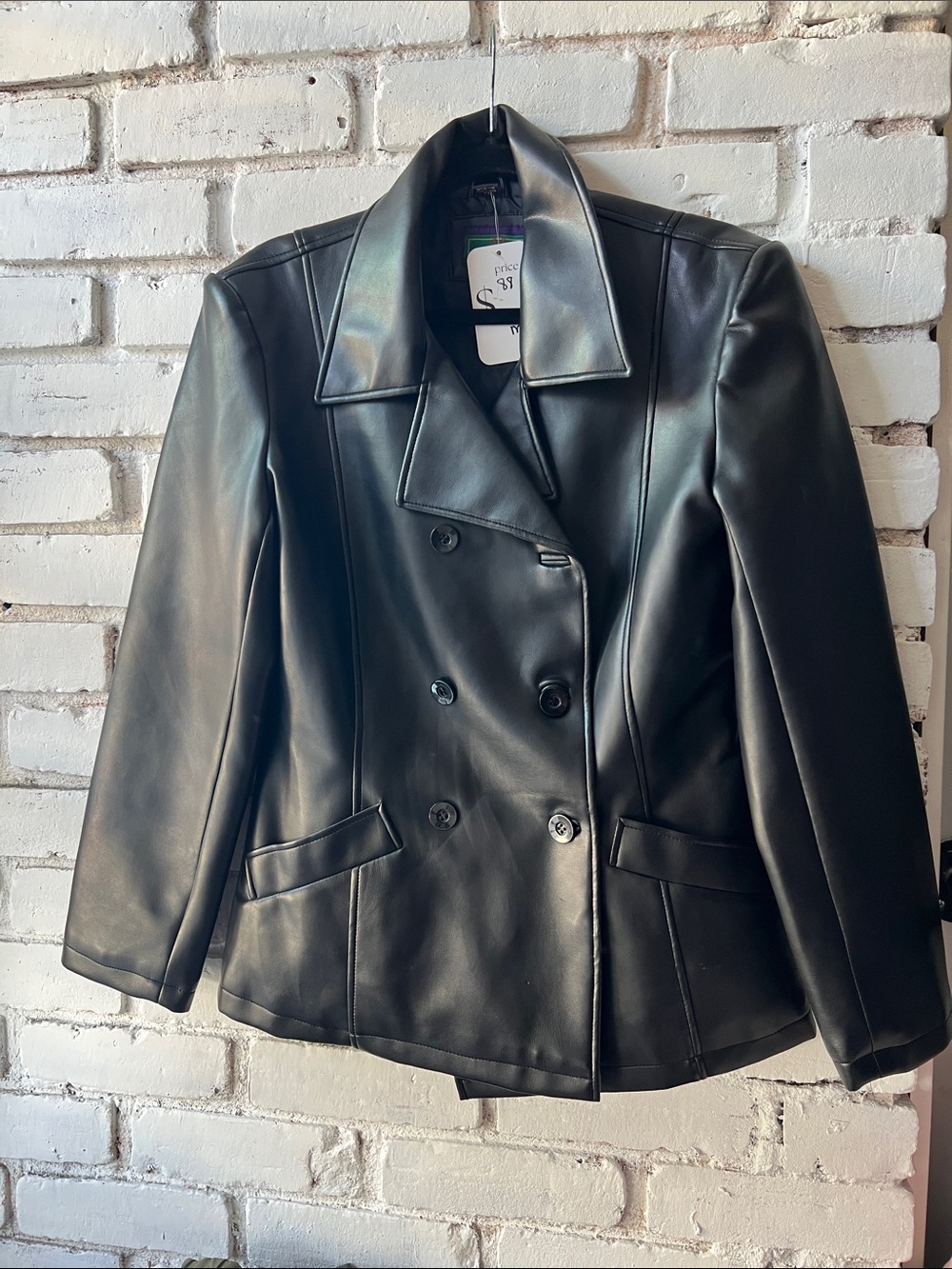 Women’s Black Double-Breasted Leather Jacket